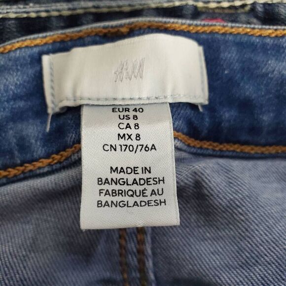 H&M Women’s Skinny Jeans Size 8 Blue High Rise Stretch Denim - Picture 4 of 7